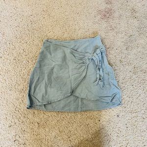 Green wrap skirt